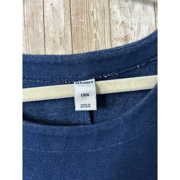 Old Navy Women’s Denim Stretch Country Western Peasant Boho Cottage Dress Sz L - Picture 2 of 4